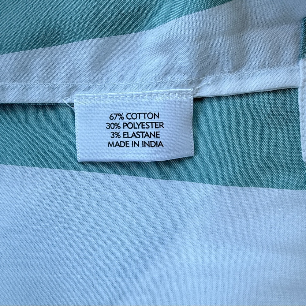 Atlantic-Pacific x LAKE Marni Caftan Azure Stripe Turquoise Cabana Small NWOT - Picture 7 of 7